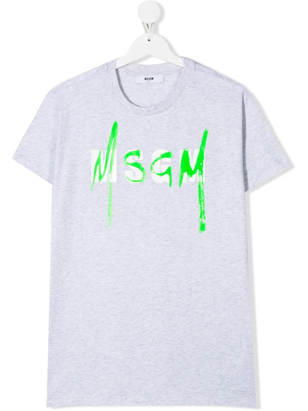Msgm Teen Logo-print T-shirt In Grey