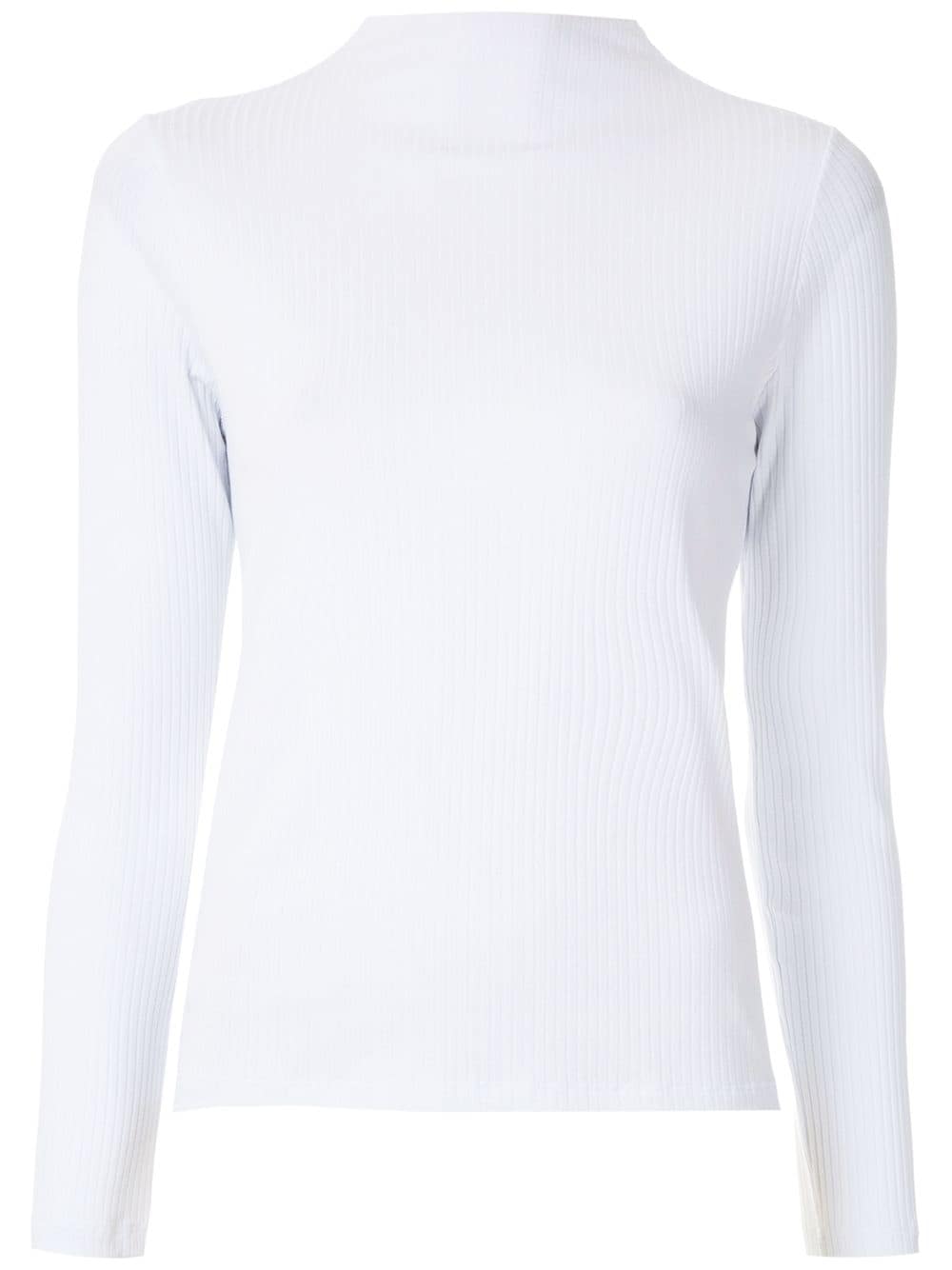 Eva High Neck Slim Blouse In White