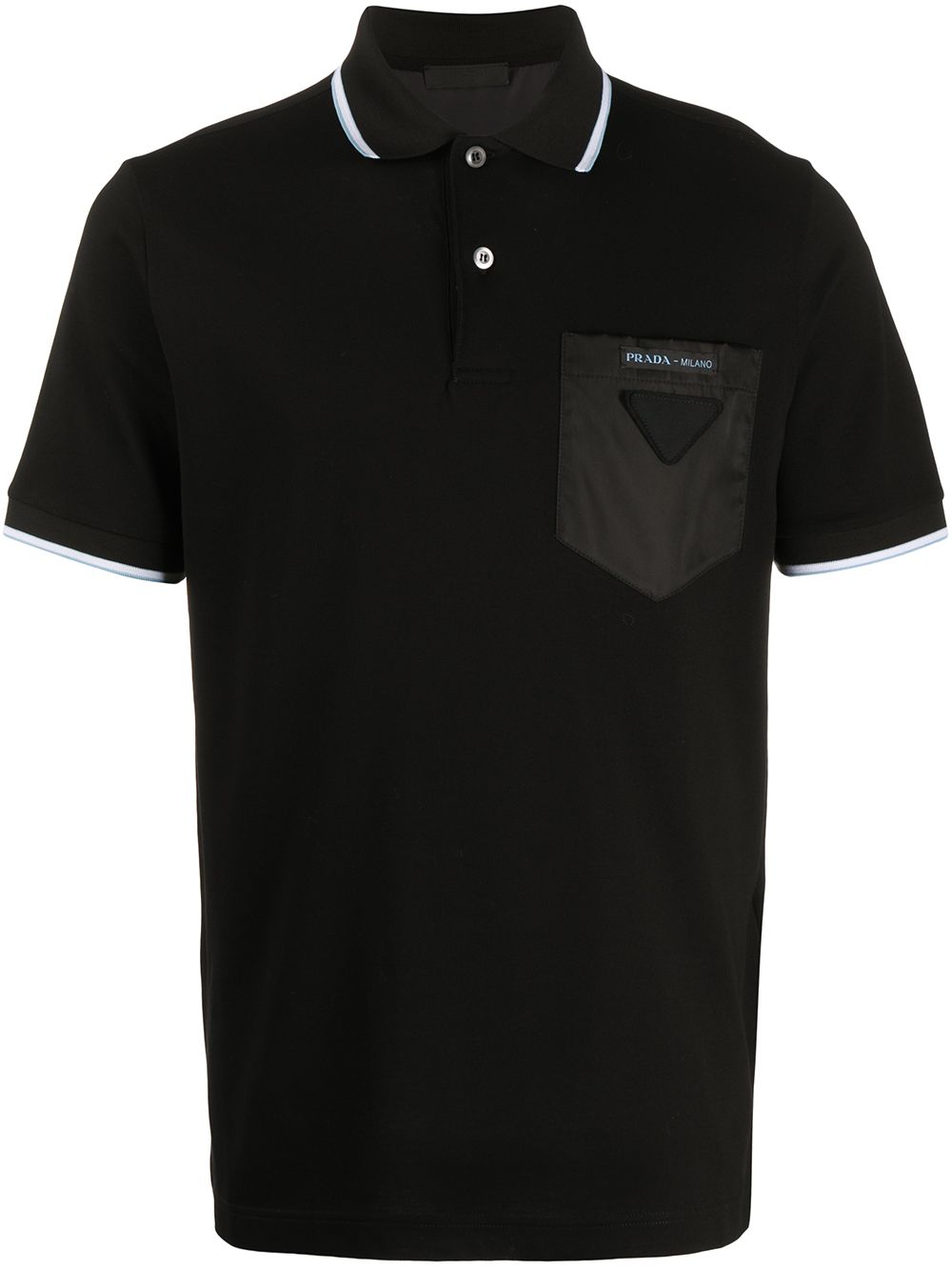 Prada Pocket-detailed Polo Shirt In Black