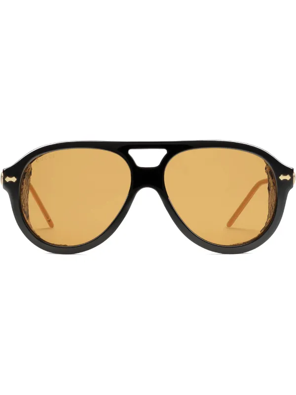 gucci yellow aviators