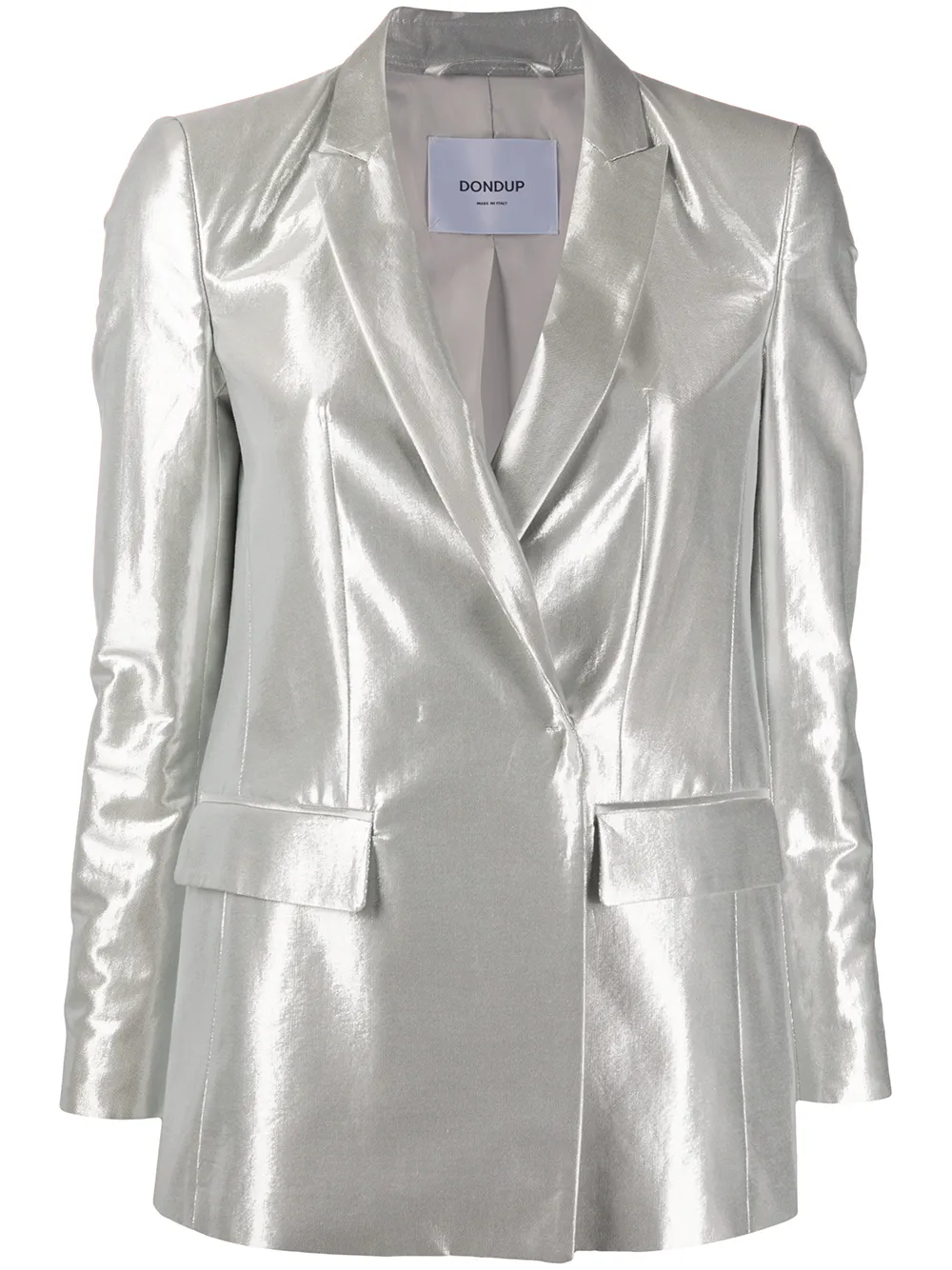 Dondup Metallic Blazer In Silver