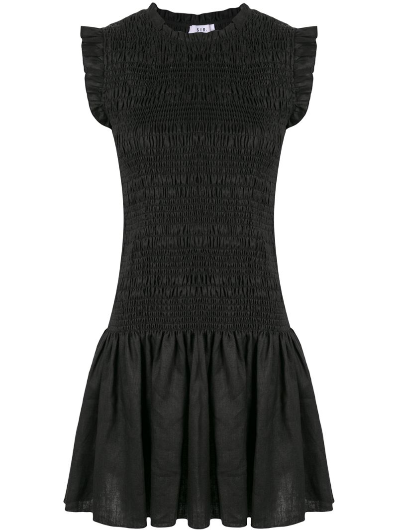 Sir Emile Ruched Mini Dress In Black