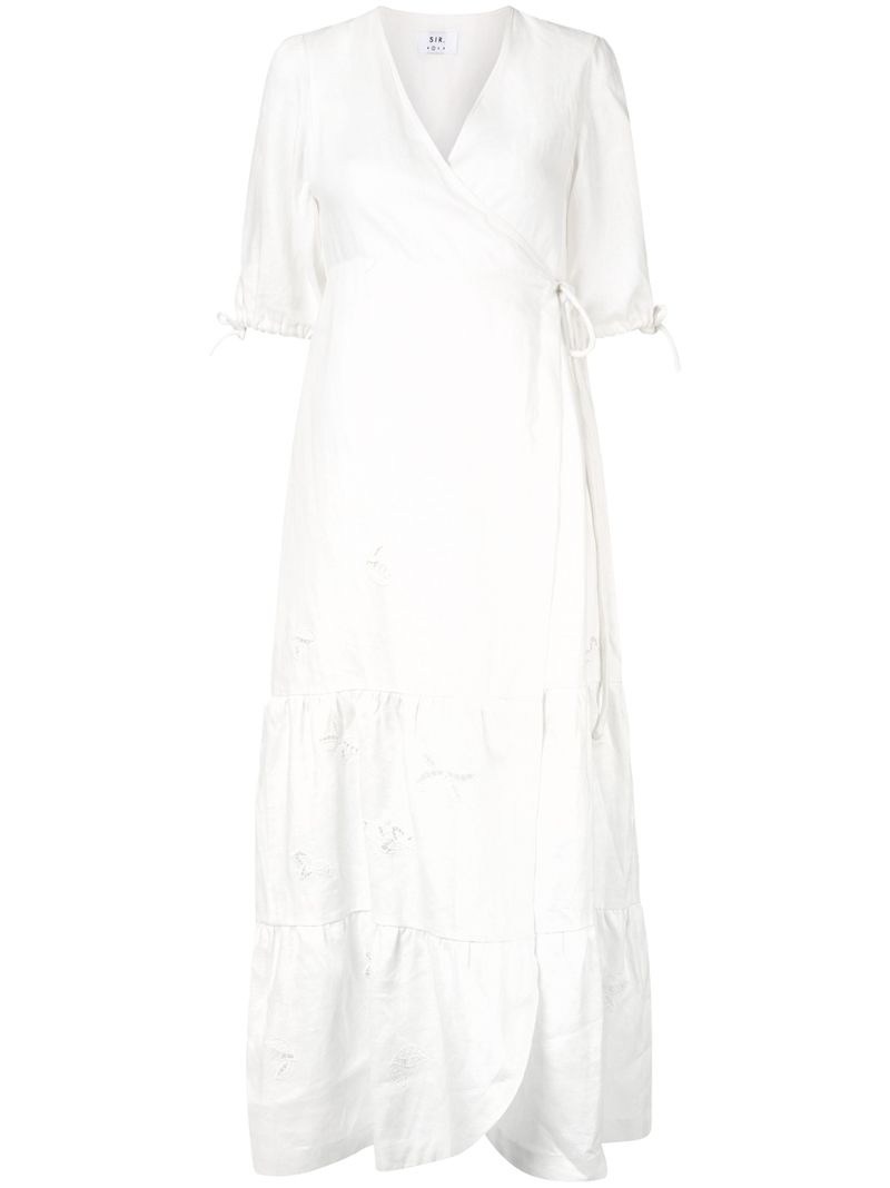 Shop Sir Alena Wrap Midi Dress In White