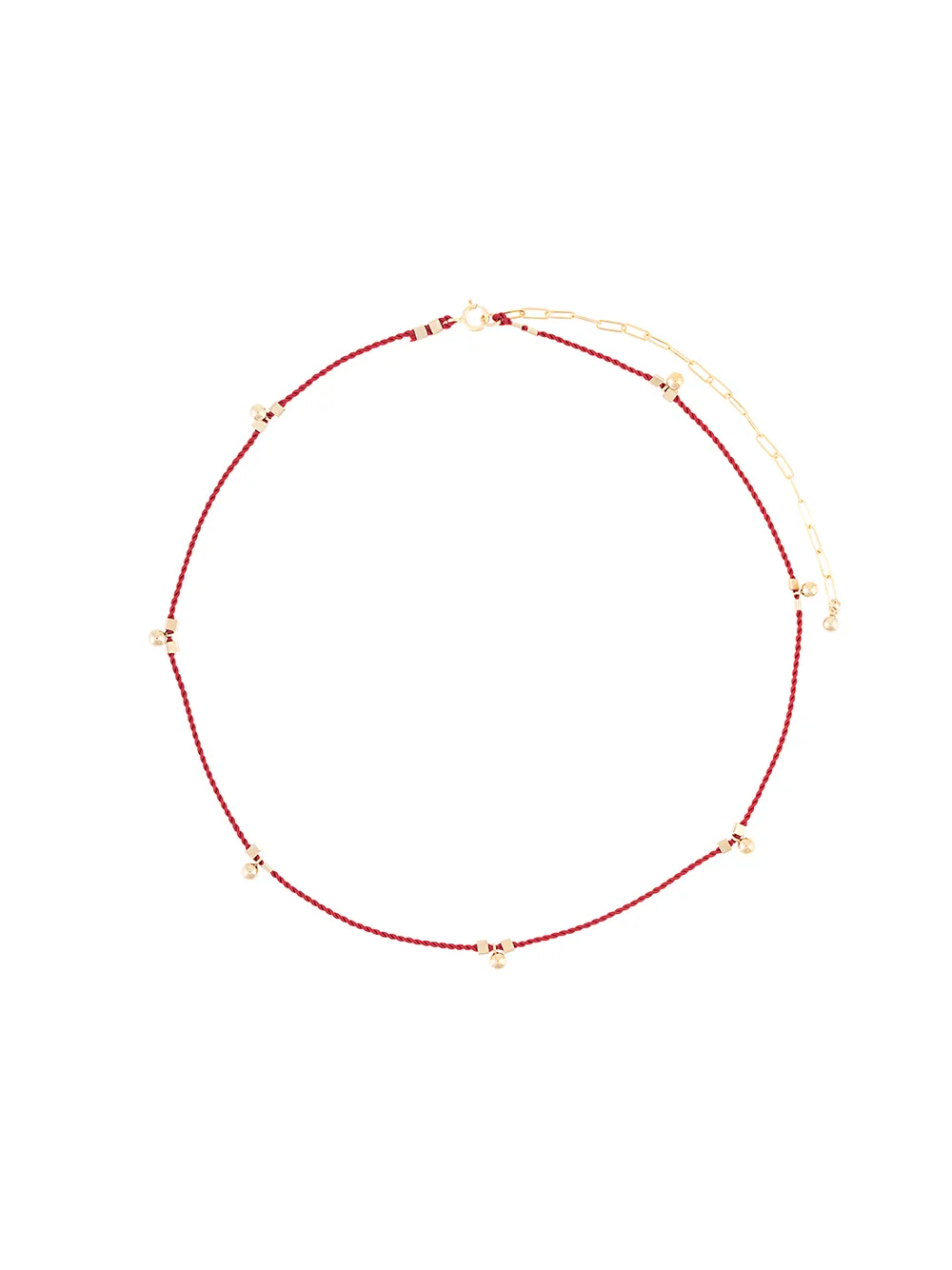 

Petite Grand collar de cuerda con dijes de esferas - Rojo