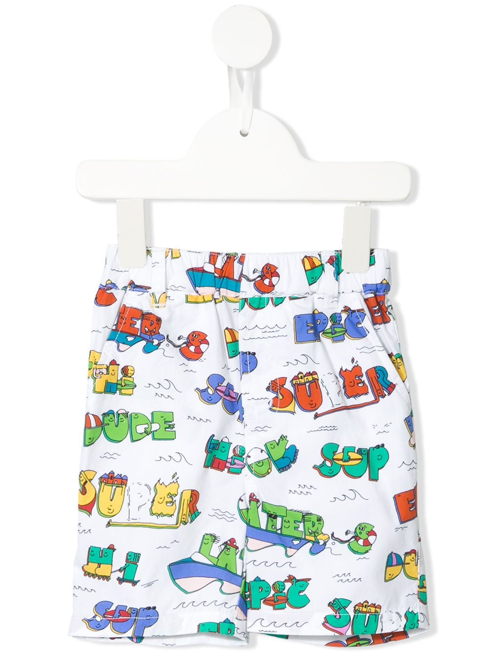 Shop Stella Mccartney Super Dude Print Shorts In White