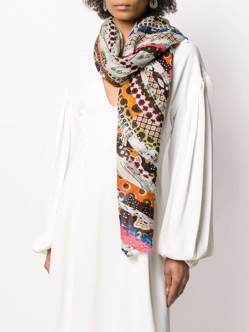 фото Faliero sarti abstract stripe print scarf