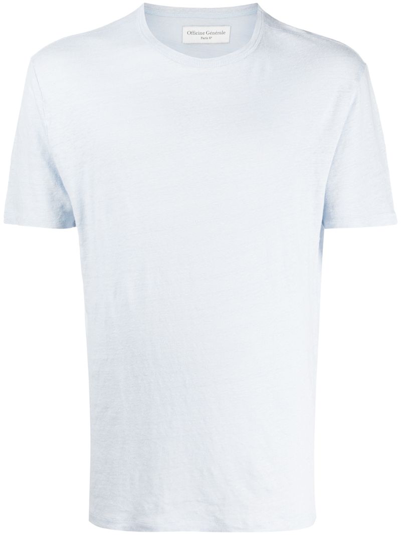 Shop Officine Generale Plain T-shirt In Blue