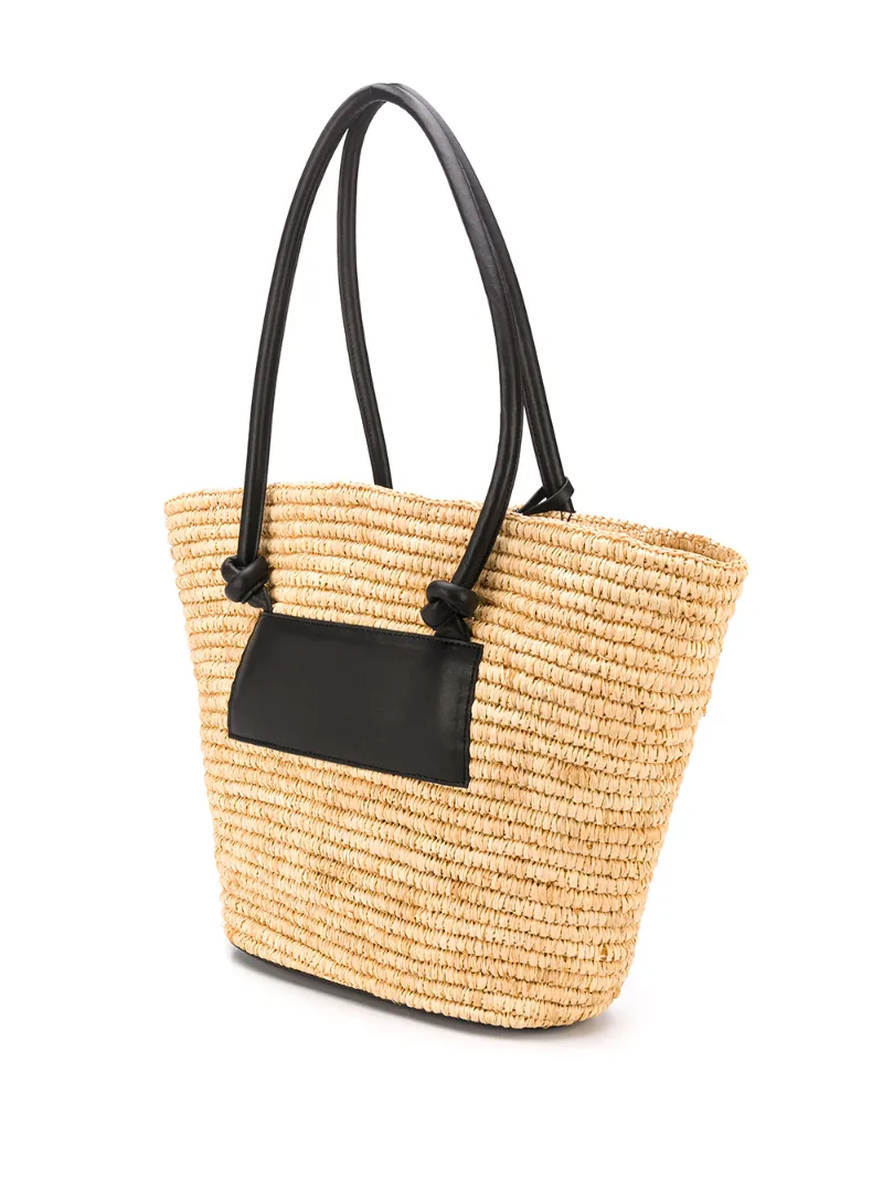 KENZO LOGO PRINT BRAIDED TOTE