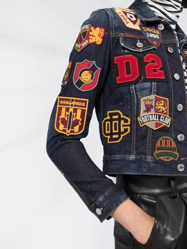 dsquared patch denim jacket
