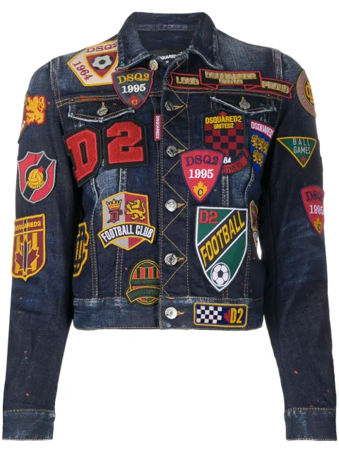 dsquared patch denim jacket
