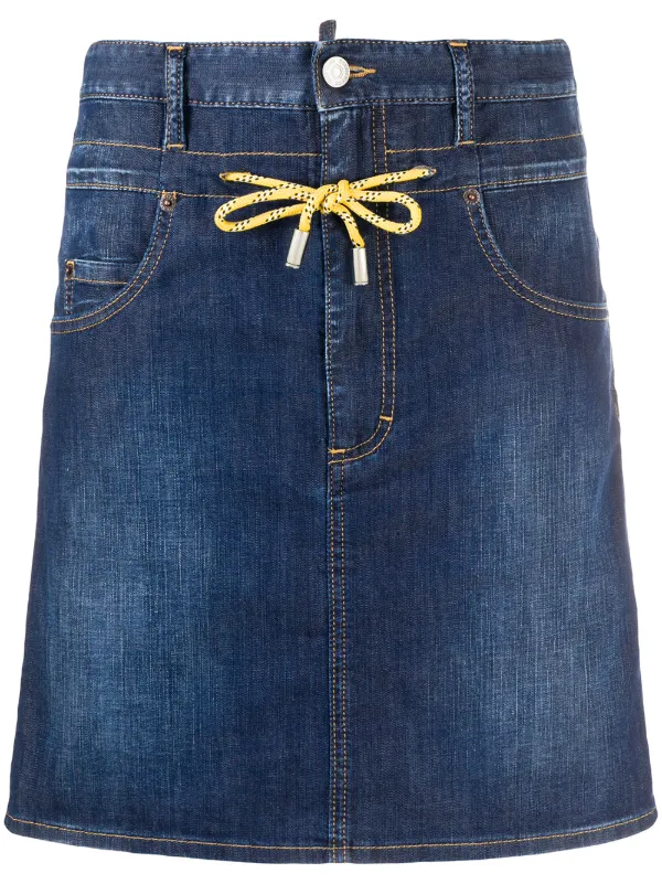 drawstring denim skirt