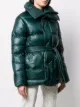 Dsquared2 high-shine tie-waist quilted down coat