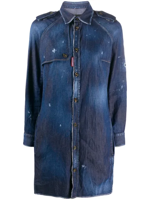 DSQUARED2 distressed finish button front shirt dress S75CV0315S30341 - 0