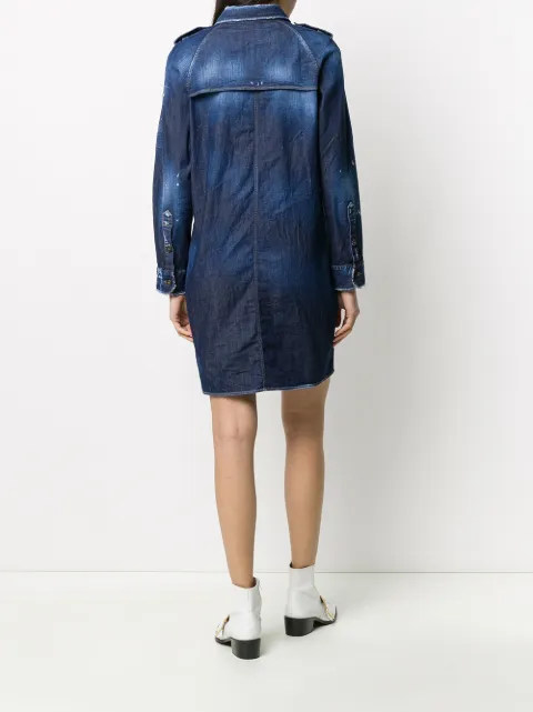 DSQUARED2 distressed finish button front shirt dress S75CV0315S30341 - 3