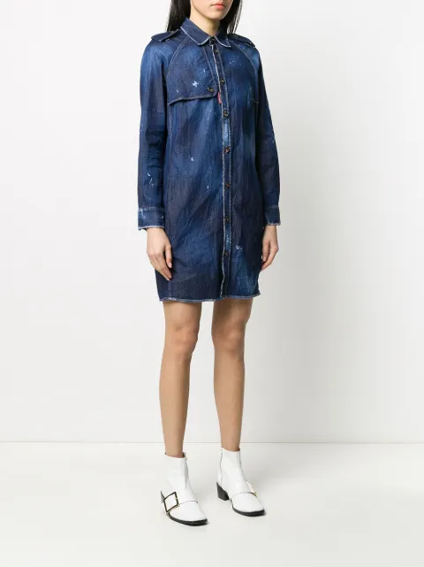 DSQUARED2 distressed finish button front shirt dress S75CV0315S30341 - 2