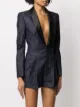 Dsquared2 satin lapel denim playsuit