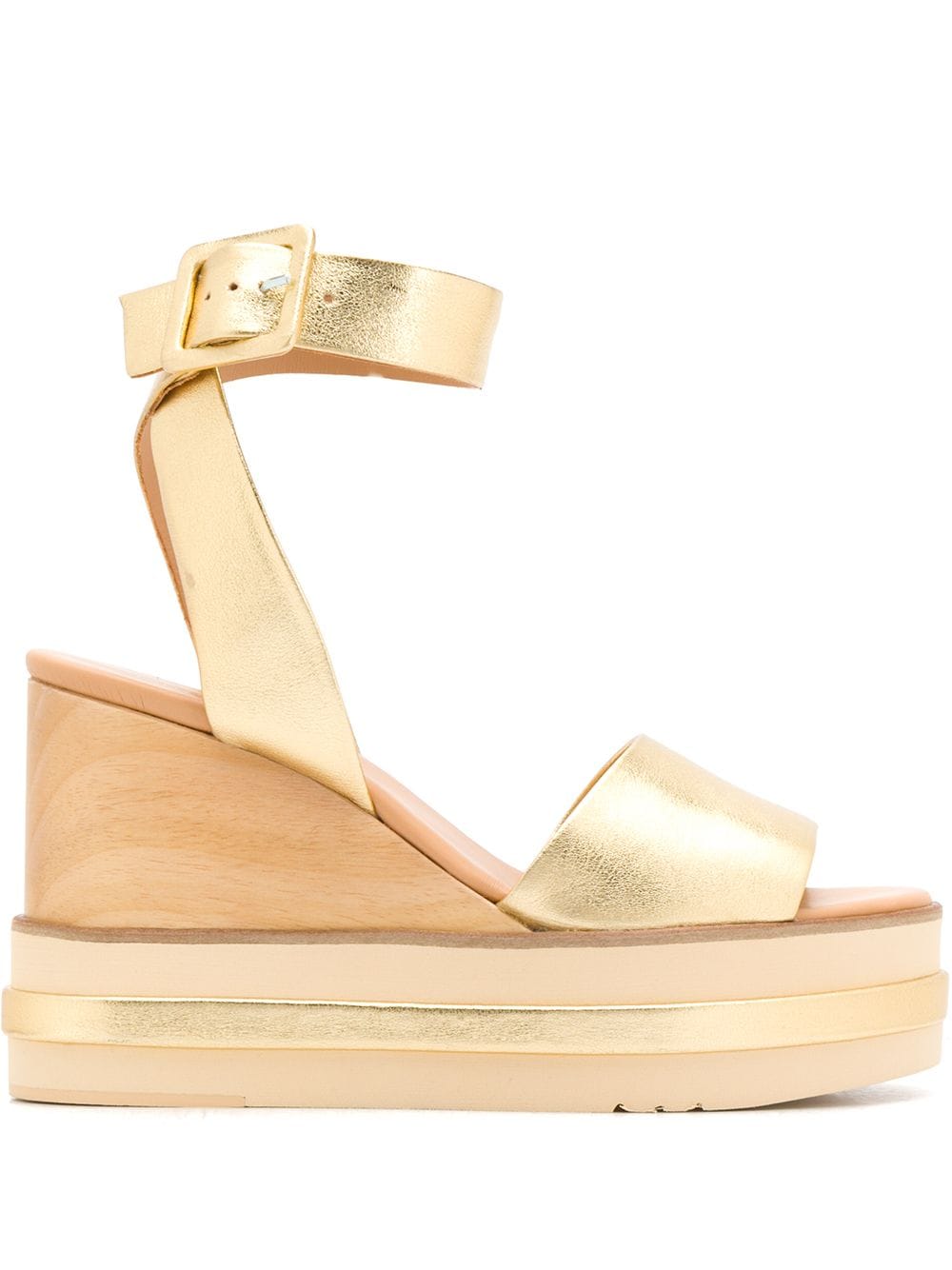 Paloma Barceló Raica Wedge Sandals In Gold