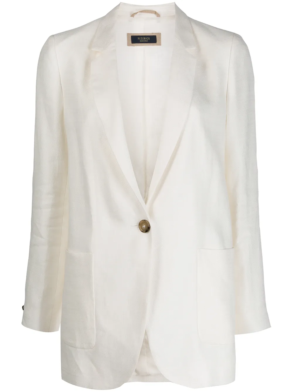 Peserico Loose-fit Single-breasted Blazer In White
