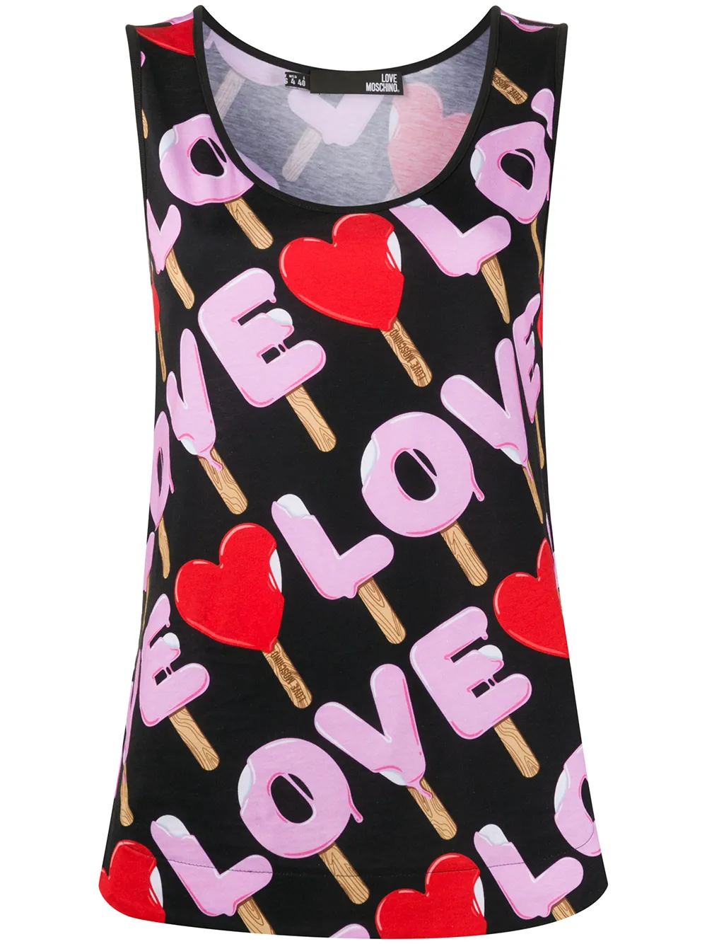 

Love Moschino lolly print vest top - Black