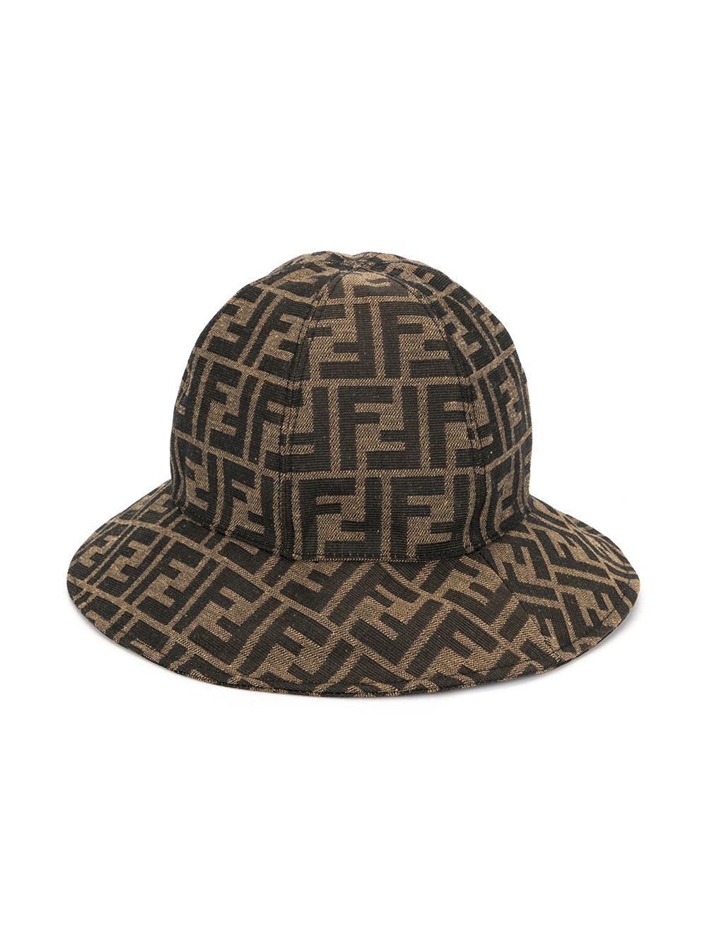 Shop Fendi Ff Monogram Sun Hat In Brown