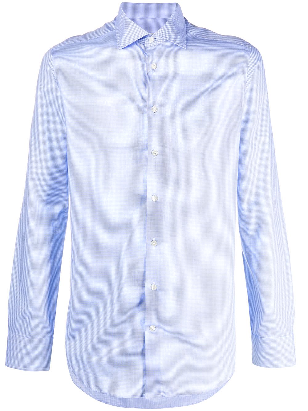 Shop Etro Micro Check Print Slim Fit Shirt In Blue