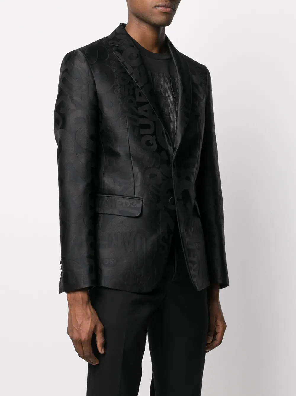 DSQUARED2 Blazer met logo jacquard Zwart