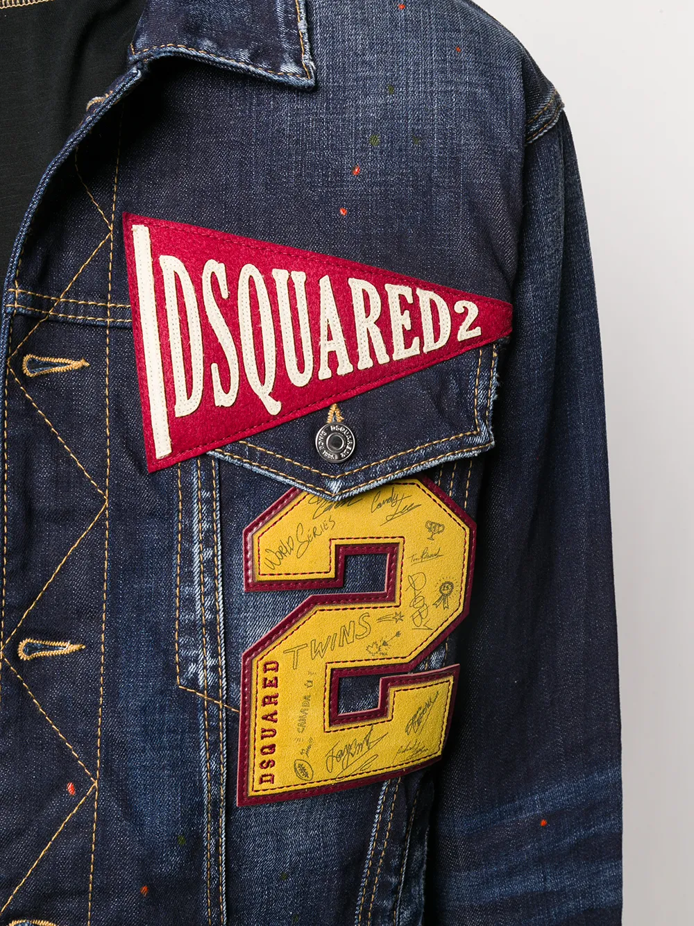 фото Dsquared2 джинсовая куртка с вышитым логотипом