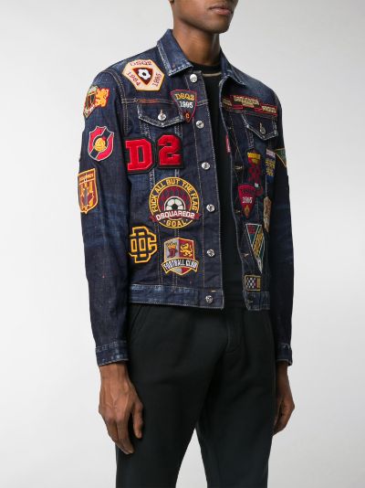 dsquared patch denim jacket