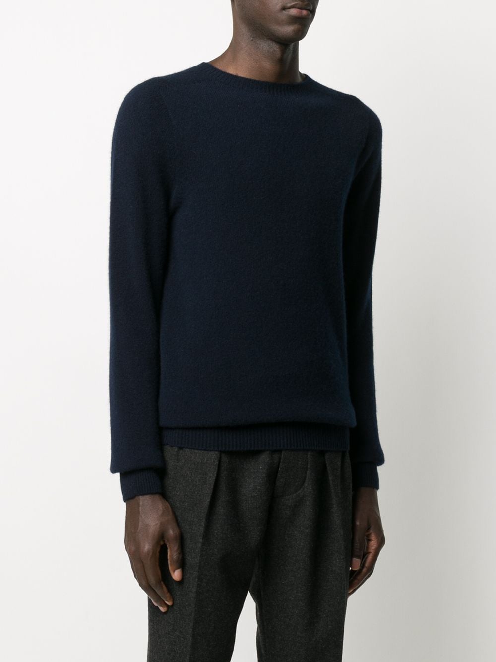 Shop Mackintosh Woolf Knitted Jumper In Blue