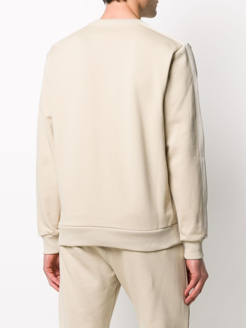 Shop John Richmond Logo Patch Cotton Sweatshirt In Neutrals