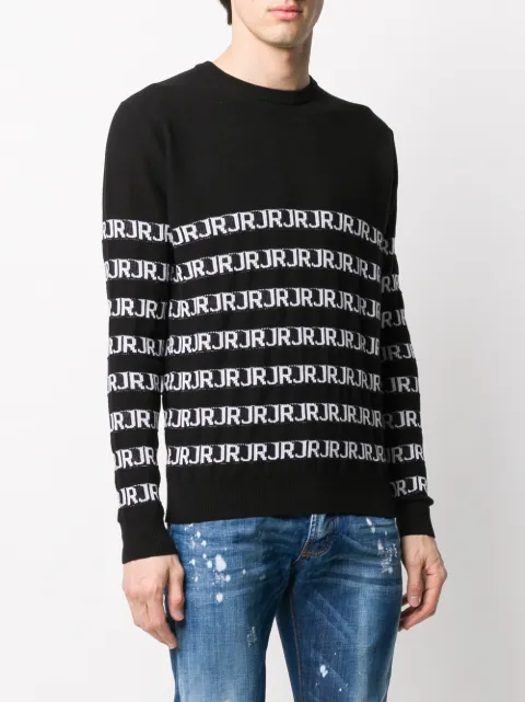 John Richmond Logo Intarsia Jumper 