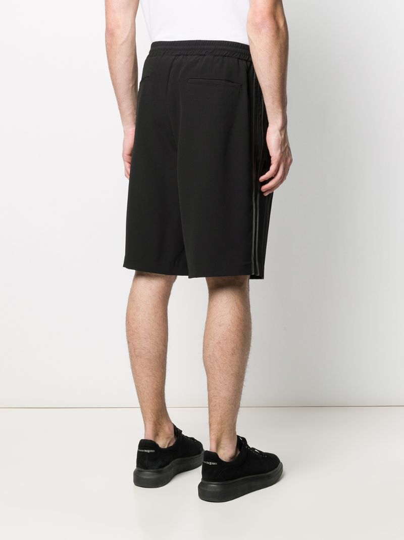 Shop John Richmond Side Stripe Drawstring Track Shorts In Black