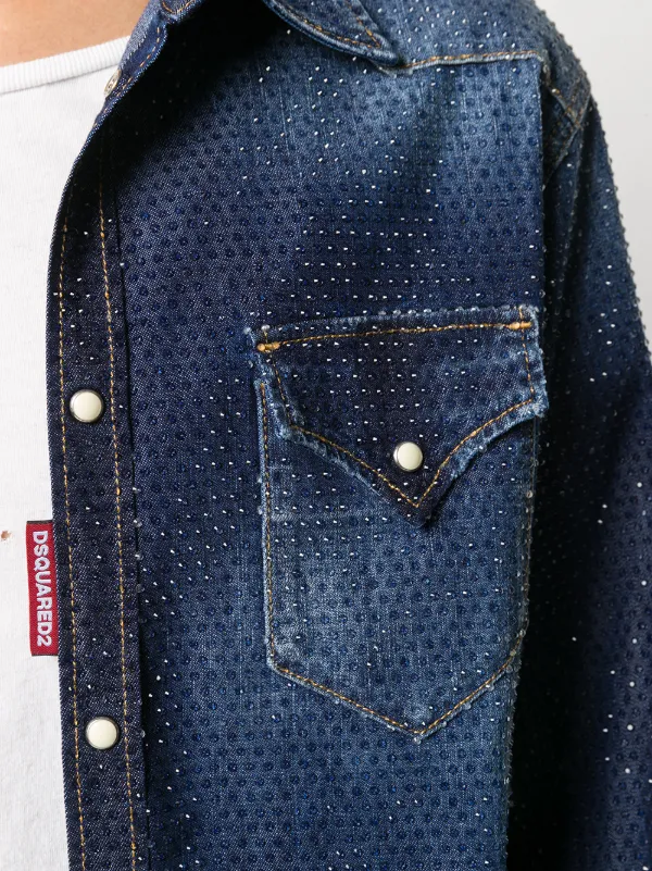 rhinestone denim shirt