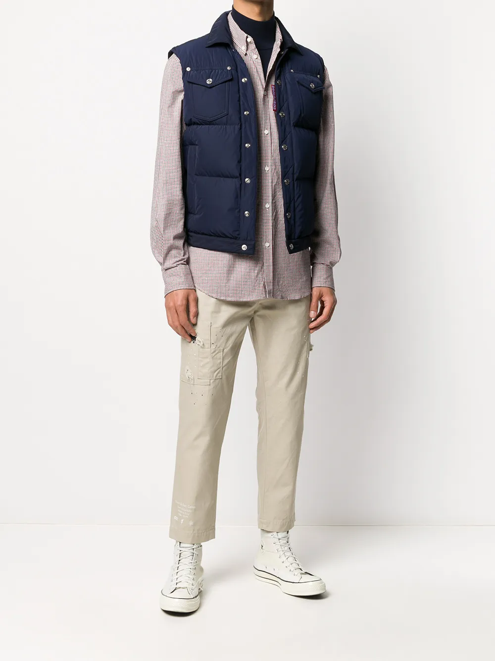 Dsquared2 Overhemd met logoplakkaat - Rood