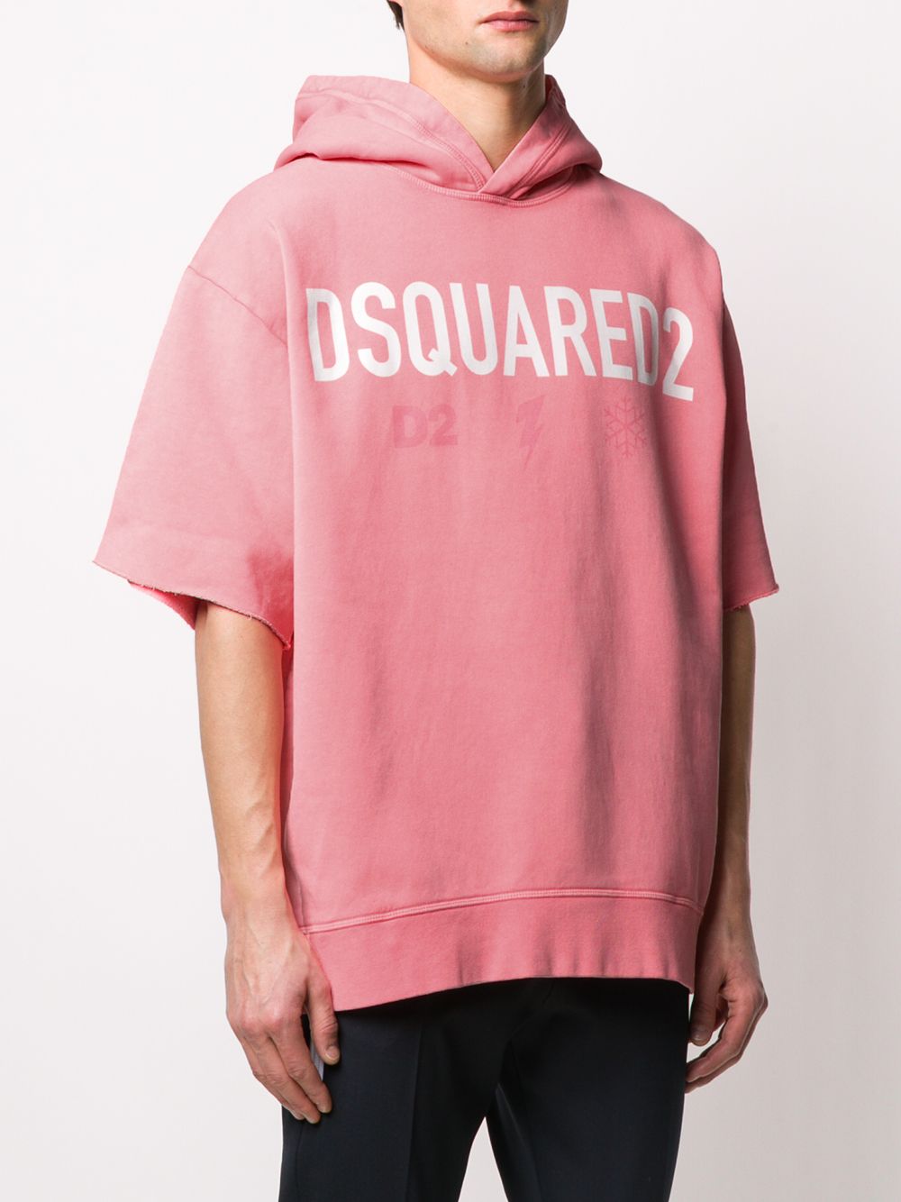 фото Dsquared2 толстовка с капюшоном и короткими рукавами