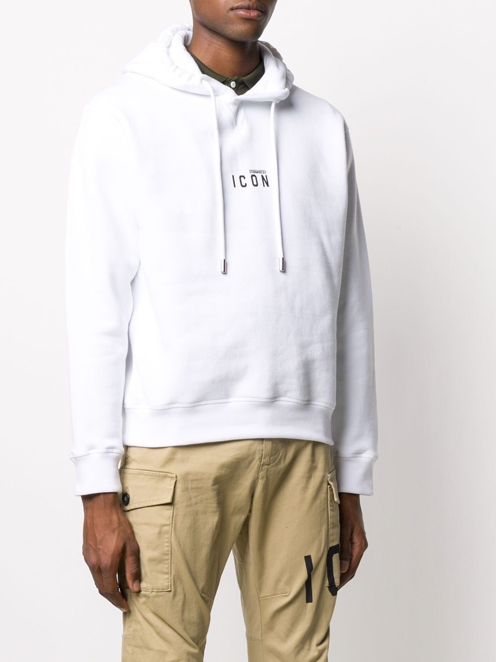 Shop Dsquared2 Micro Logo Print Hoodie In White