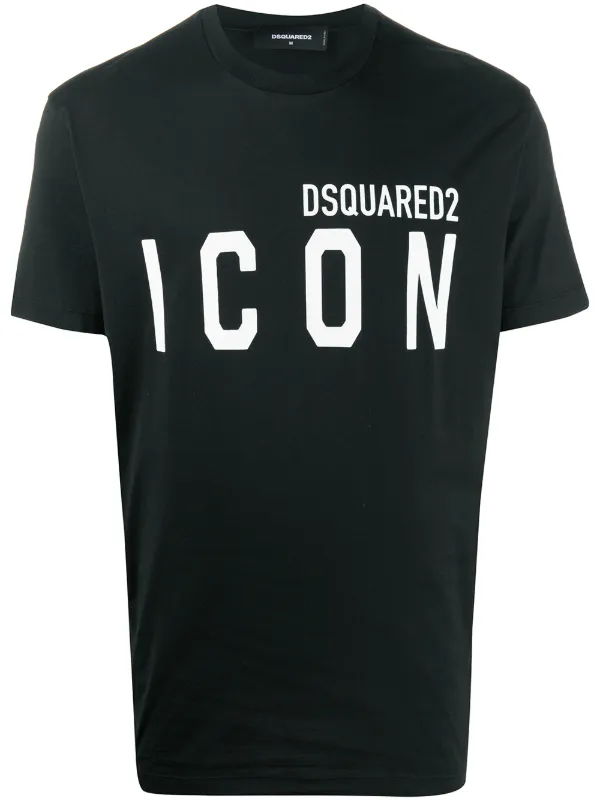 Shop black Dsquared2 icon print T-shirt 