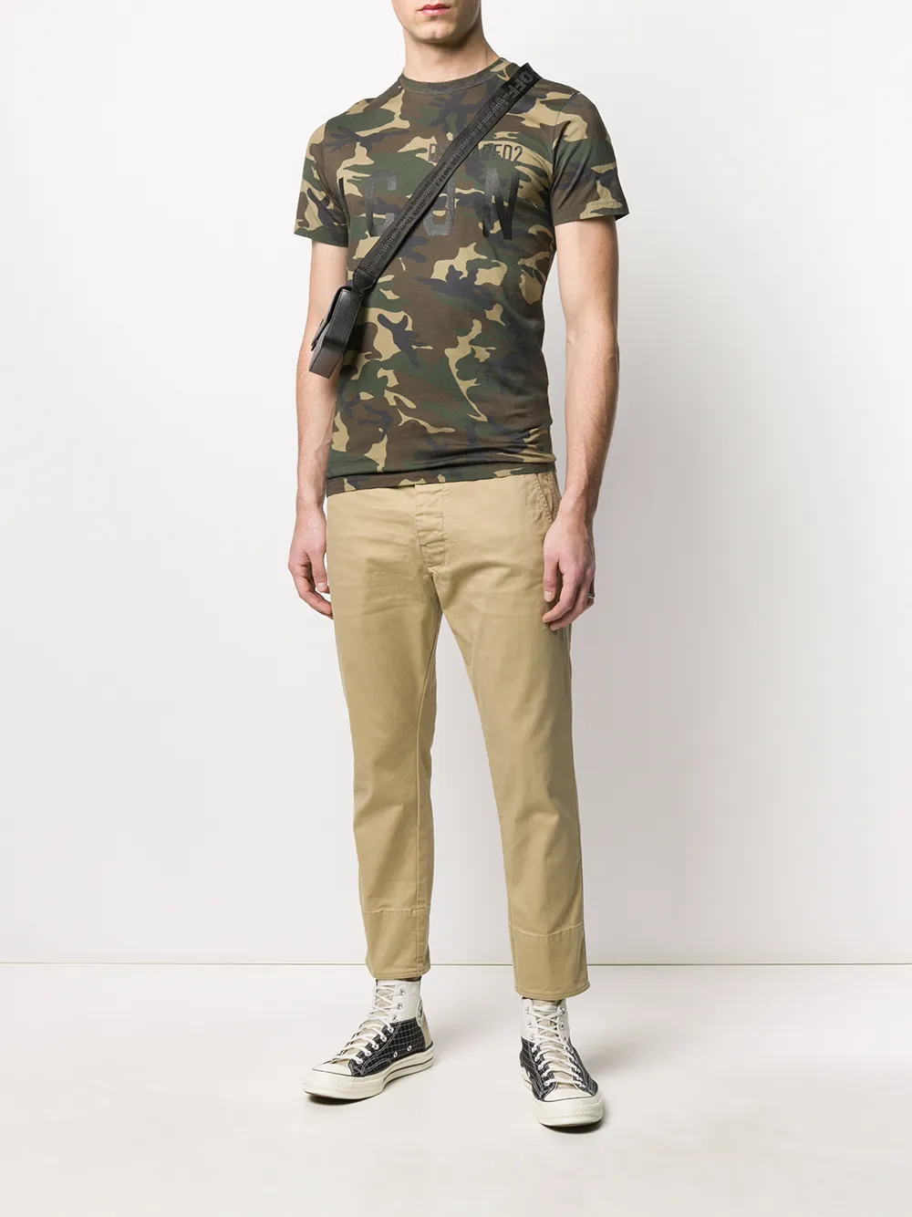 DSQUARED2 T-shirt met camouflageprint - Groen