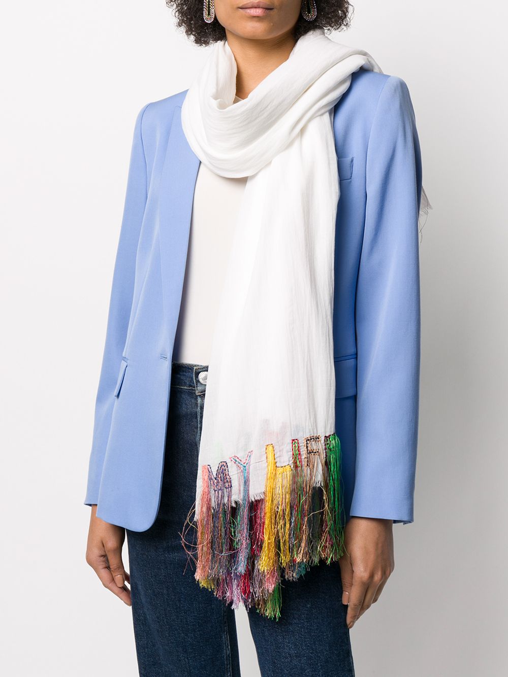 фото Faliero sarti fringed embroidered scarf