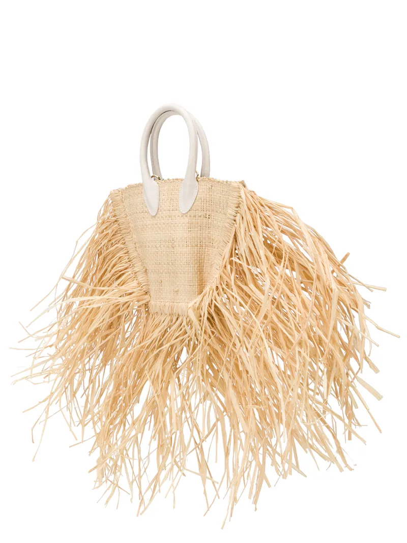 JACQUEMUS LE PETIT BACI RAFFIA TOTE