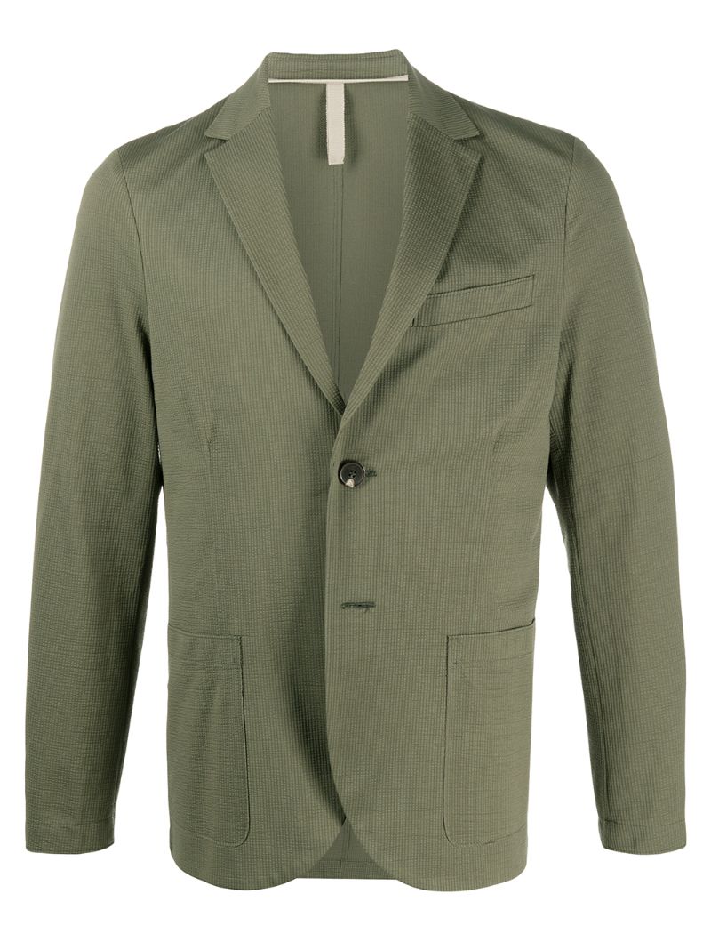 Shop Harris Wharf London Coolmax Seersucker Blazer In Green