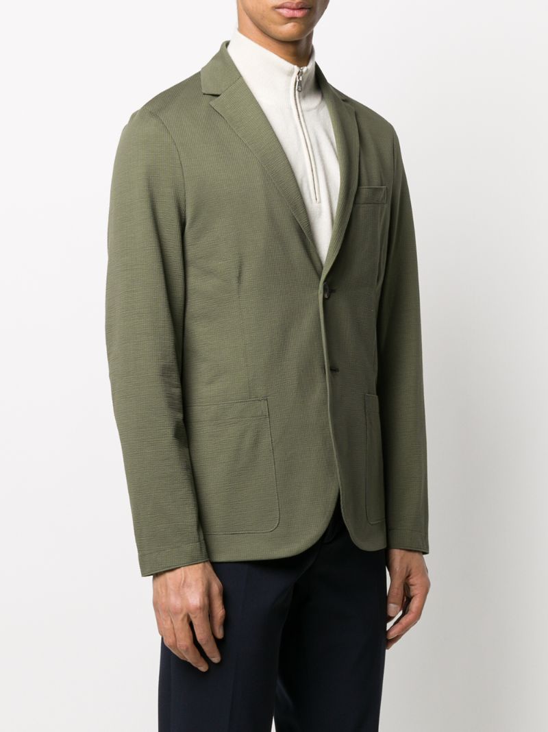 Shop Harris Wharf London Coolmax Seersucker Blazer In Green