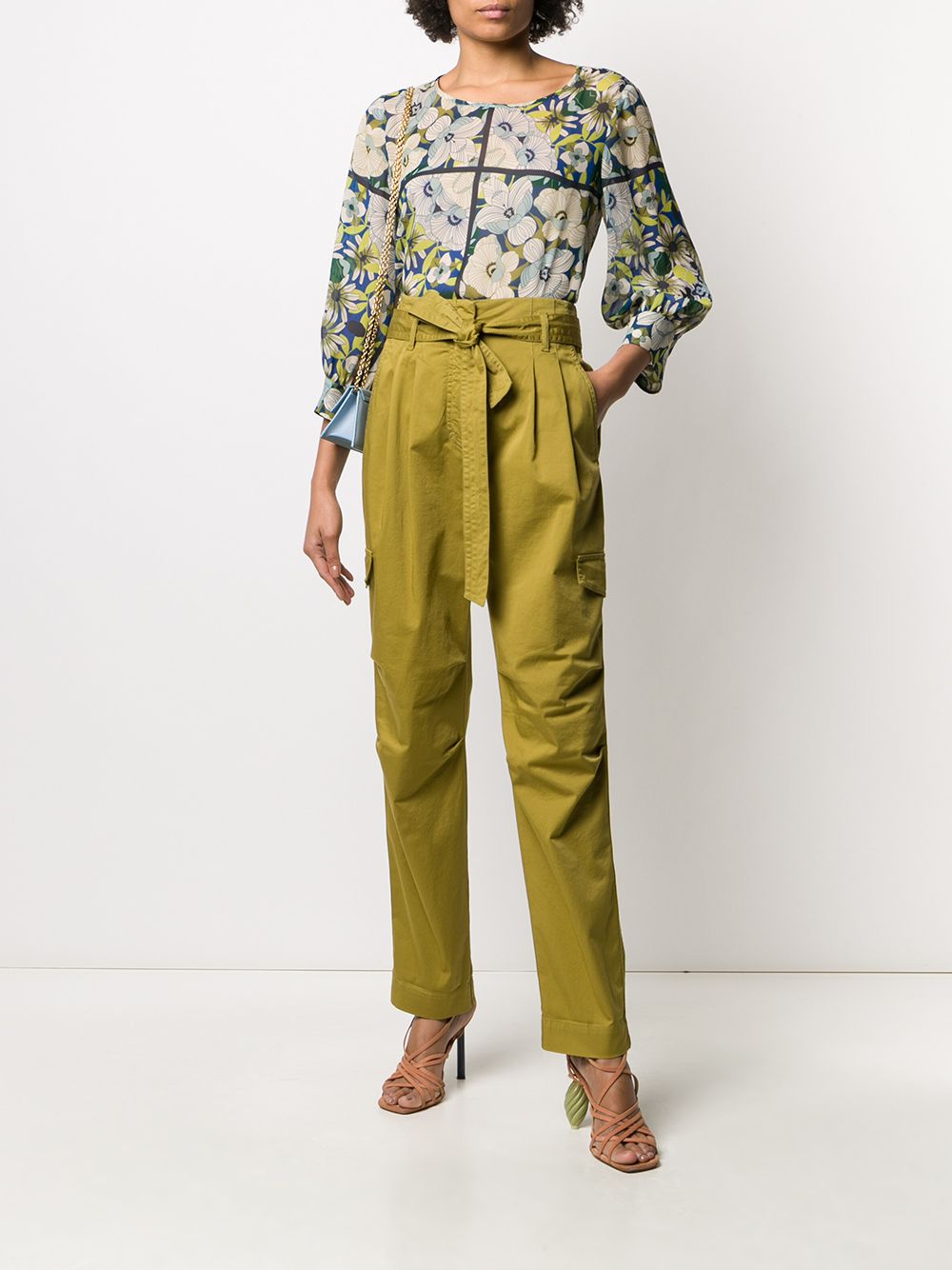 фото Luisa cerano floral print boat neck blouse