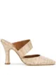 Image 1 of Paris Texas crocodile-effect almond toe mules