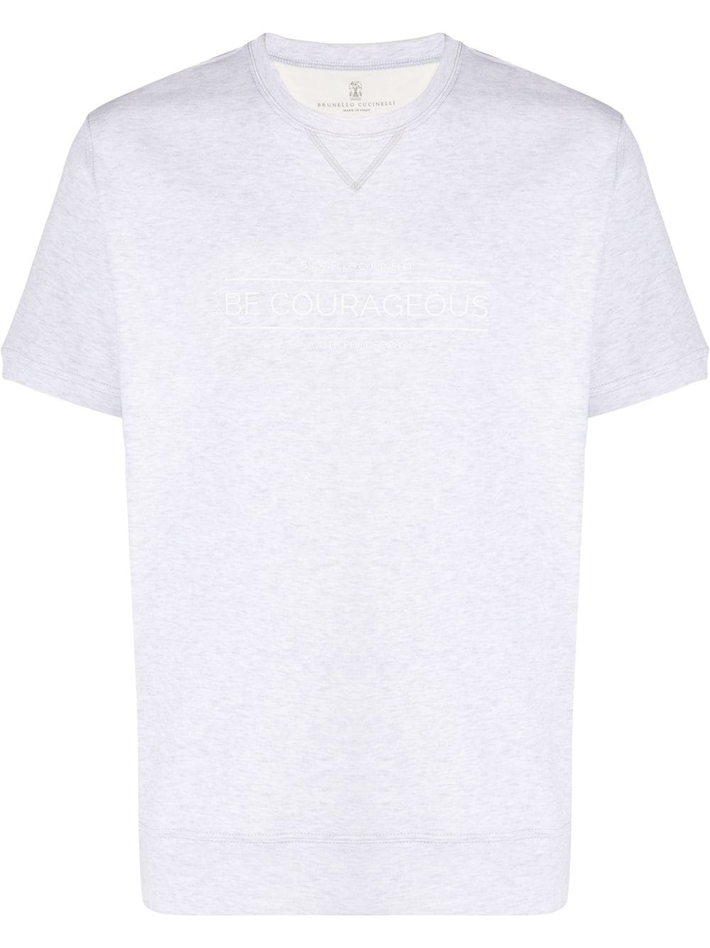 Brunello Cucinelli Be Courageous Print T-shirt In Grey