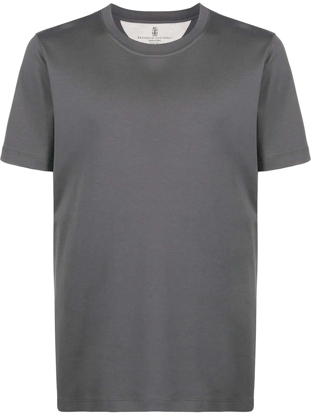 Brunello Cucinelli Plain Basic T-shirt In Grey