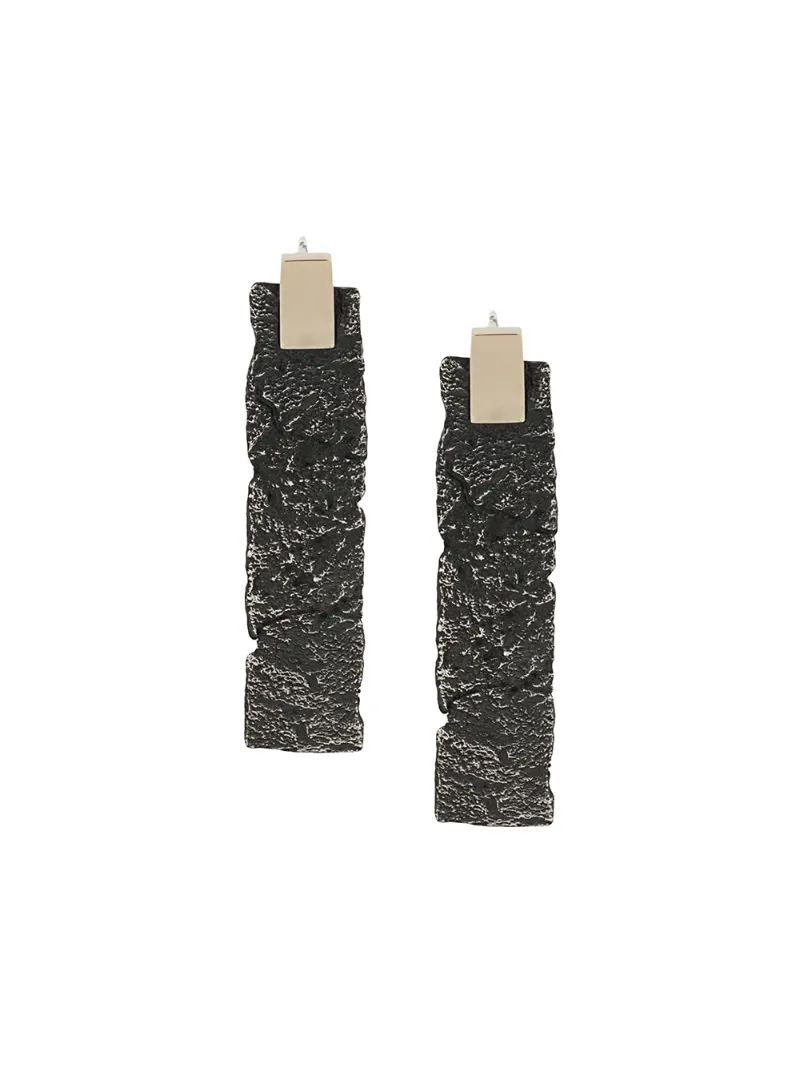 NOVE25 CRACKED-EFFECT PENDANT EARRINGS