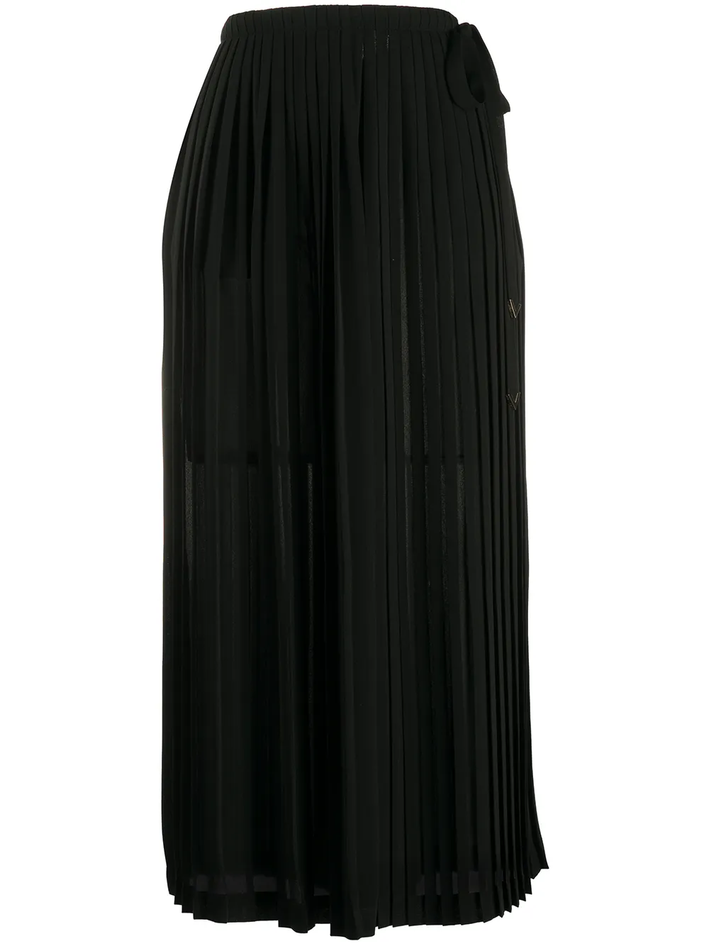 Valentino Garavani Midi-plooirok Zwart