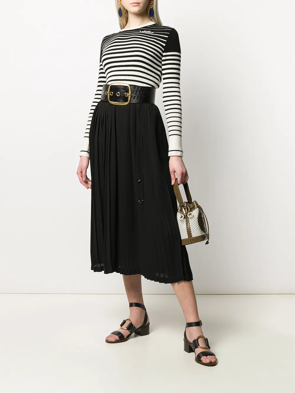 Valentino Garavani Midi-plooirok Zwart