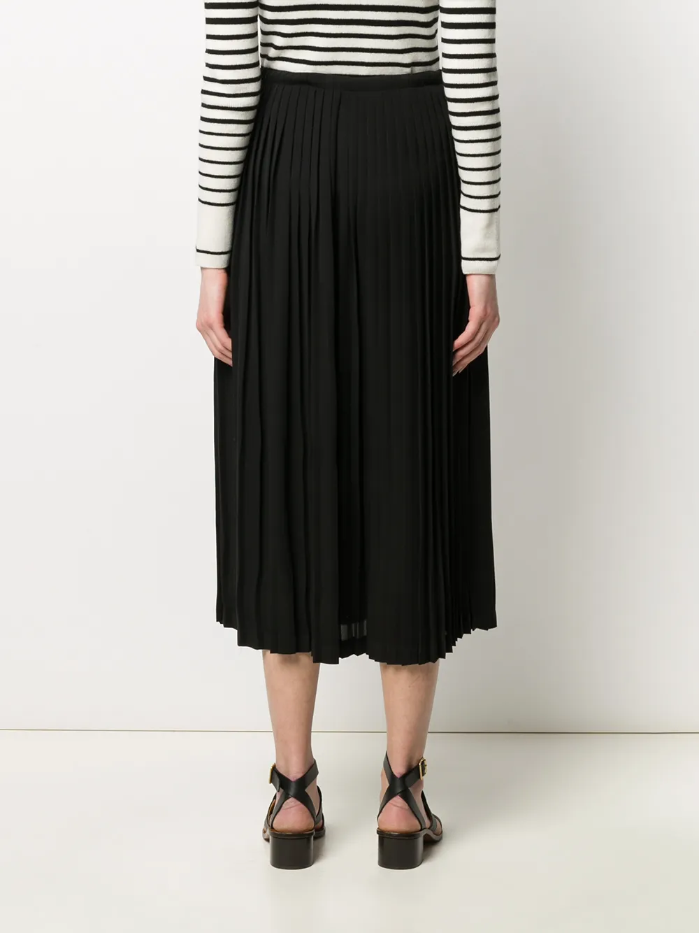 Valentino Garavani Midi-plooirok Zwart